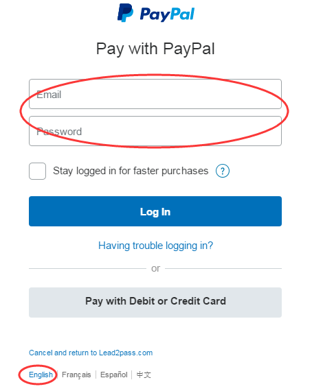 Pay via PayPal Account