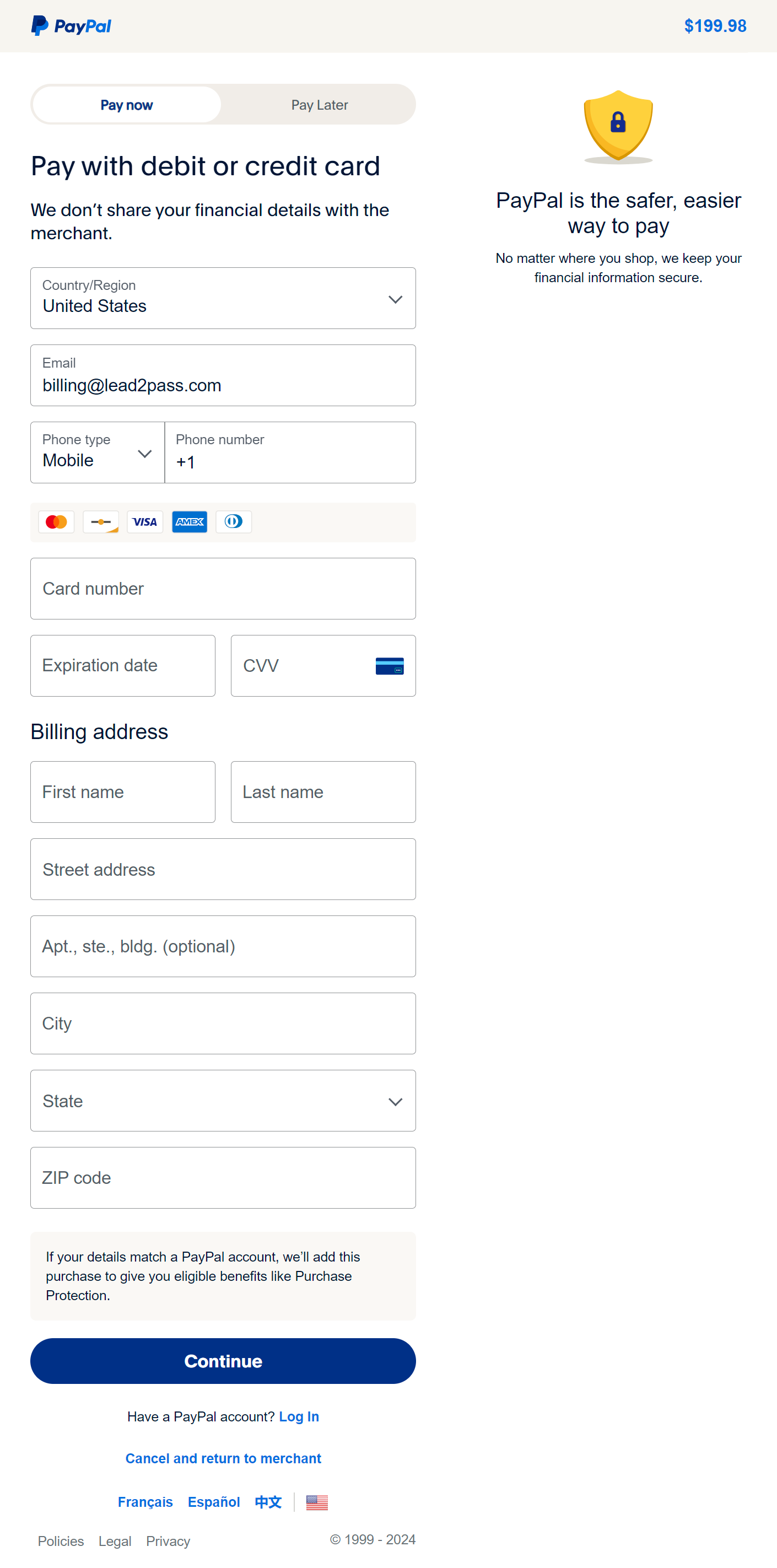 Pay with Debit or Credit Card